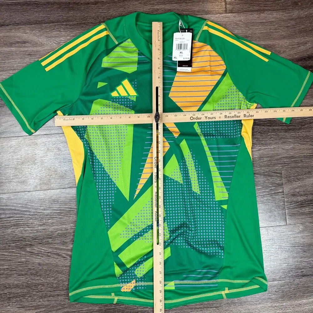 adidas Green & Yellow Short Sleeve Graphic Soccer Tee